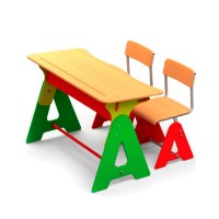 Двухместный комплект  (парта+стул) «Алфавит» - ИОНА